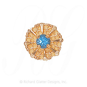 GS442 BT - 14 Karat Gold Blue Topaz Slide 